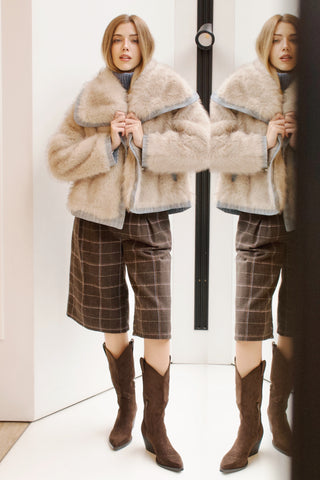 CHAQUETA PELO RIB DENIM