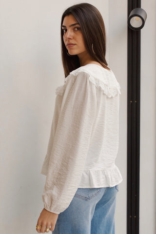 BLUSA CUELLO BORDADO SUIZO