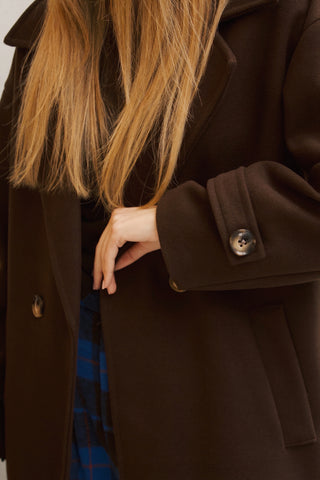 ABRIGO DE PAÑO CHOCOLATE