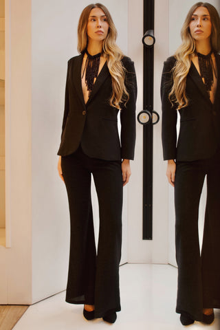 PANTALÓN FLARE LÚREX