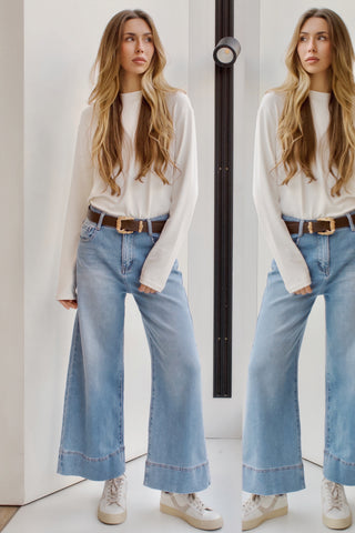 JEANS RECTOS BAJO CON COSTURA