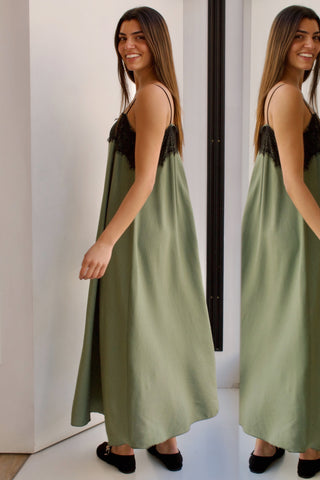 VESTIDO LENCERO VERDE