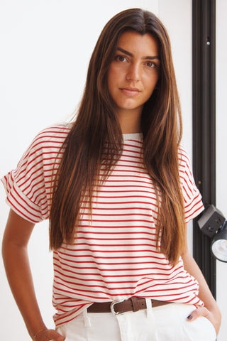 CAMISETA NAVY ROJA