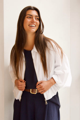 BOMBER BLANCA ALGODÓN