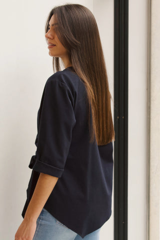 CAMISETA AZUL MARINO LAZADA CINTURA