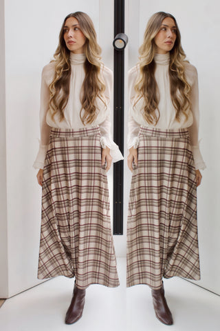 FALDA MIDI DE CUADROS