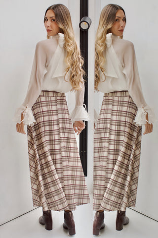 FALDA MIDI DE CUADROS