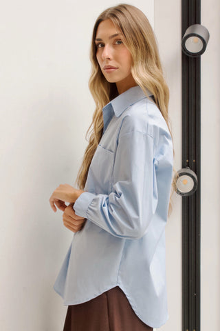 CAMISA AZUL POPELÍN