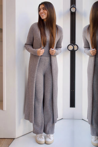 CONJUNTO 3 PIEZAS ACANALADO GRIS