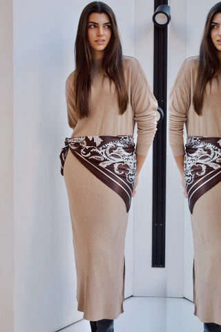 VESTIDO DE PUNTO CAMEL