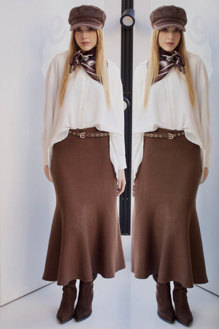FALDA DE PUNTO CHOCOLATE