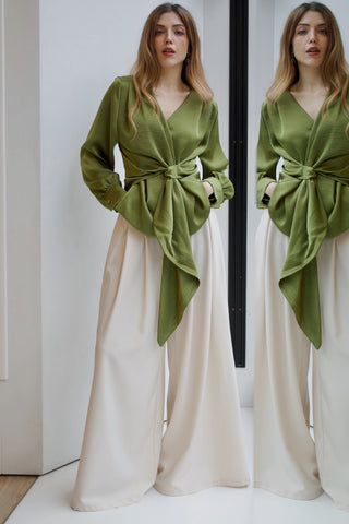 PANTALÓN PALAZZO BEIGE