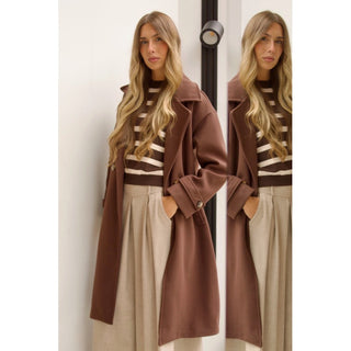 ABRIGO DE PAÑO CHOCOLATE