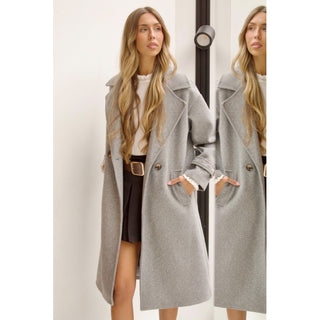 ABRIGO DE PAÑO GRIS