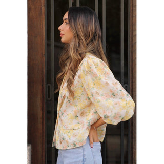 BLAZER ESTAMPADA MANGA ABULLONADA