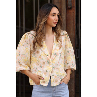 BLAZER ESTAMPADA MANGA ABULLONADA