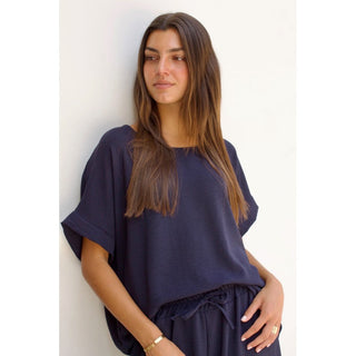 BLUSA NAVY MANGA CORTA