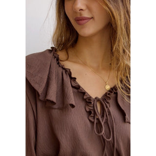 BLUSA ROMÁNTICA CHOCOLATE