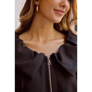 BOMBER NEGRA CREMALLERA ESCOTE BARCO