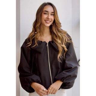 BOMBER NEGRA CREMALLERA ESCOTE BARCO