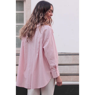 CAMISA POPELÍN ROSA LAZADA