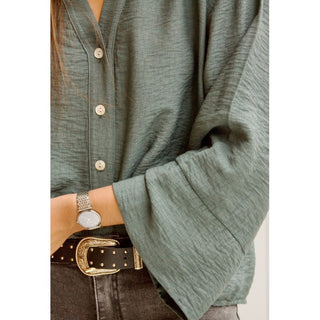 CAMISA TEXTURA VERDE SALVIA