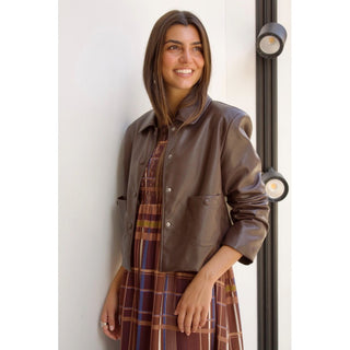 CAZADORA CHOCOLATE ECOPIEL