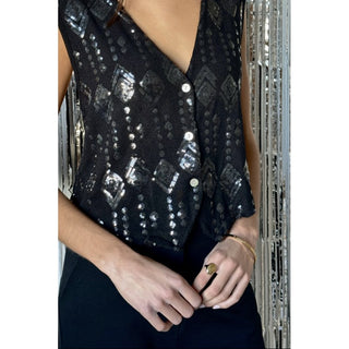 CHALECO BORDADO DE PAILLETES