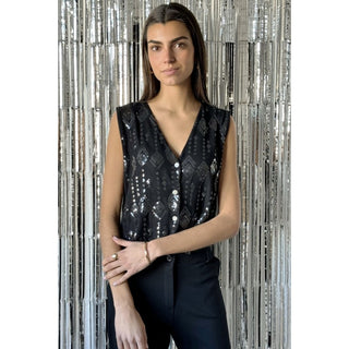 CHALECO BORDADO DE PAILLETES