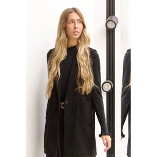 CHALECO DE PAÑO NEGRO