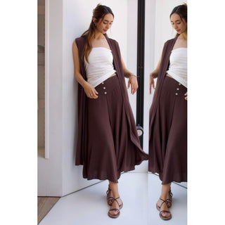 CHALECO FLUIDO CHOCOLATE