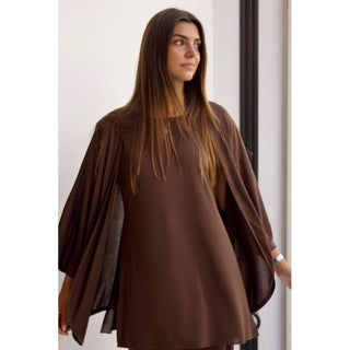 CHAQUETA FLUIDA CHOCOLATE