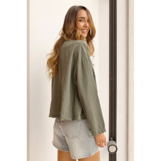 CHAQUETA  VERDE BOTÓN