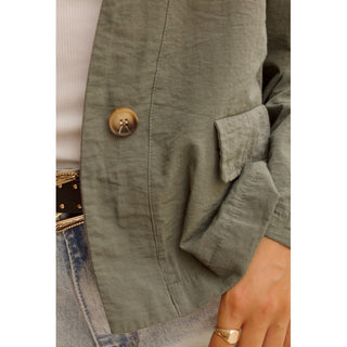 CHAQUETA  VERDE BOTÓN