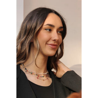 COLLAR CRISTALES COLORES