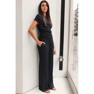 CONJUNTO ACANALADO TOP FRUNCIDO
