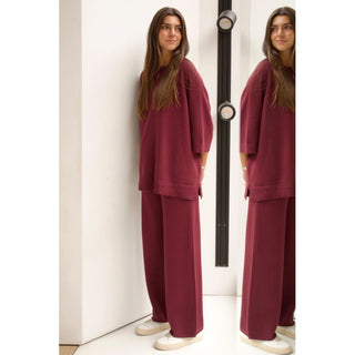 CONJUNTO DE PUNTO COLOR VINO