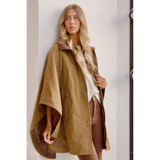 GABARDINA OLIVA ESTILO CAPA