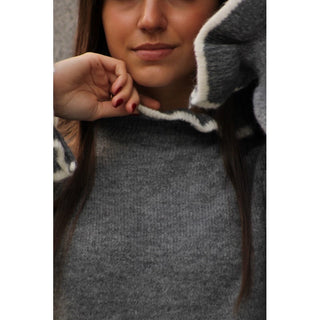 JERSEY CAROLA GRIS RIB CONTRASTE