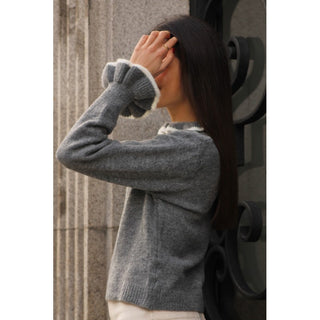 JERSEY CAROLA GRIS RIB CONTRASTE