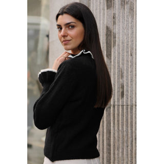 JERSEY CAROLA NEGRO RIB CONTRASTE