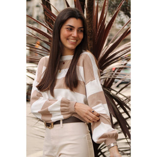 JERSEY NAVY CROPPED CAMEL