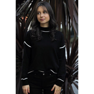 JERSEY NEGRO RIB CONTRASTE