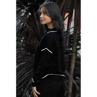 JERSEY NEGRO RIB CONTRASTE