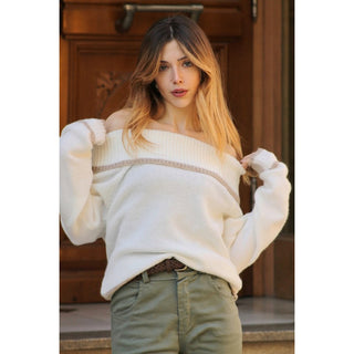 JERSEY OFF SHOULDERS RIB