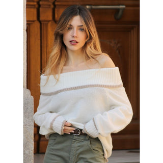 JERSEY OFF SHOULDERS RIB