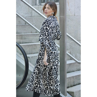 MAXI VESTIDO CAMISERO ANIMAL PRINT