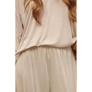 PANTALÓN COMFY BEIGE MICRO RAYA