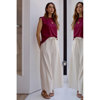 PANTALÓN DE LINO NUDO CINTURA