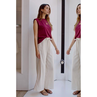 PANTALÓN DE LINO NUDO CINTURA